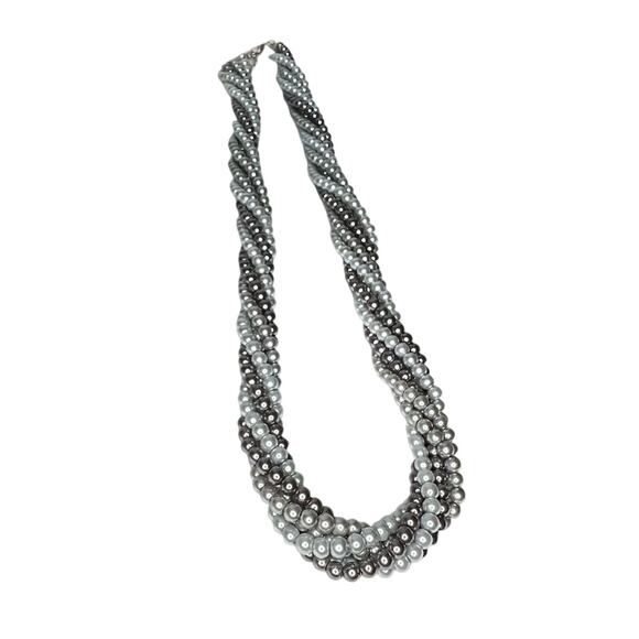 Layered Multicolor Faux Pearl Necklace – 16"-18" Adjustable - Picture 2 of 5